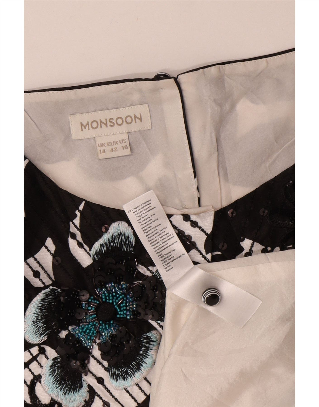 Rochie pentru femei Monsoon fără mâneci, UK 14 Medium, multicoloră, florală