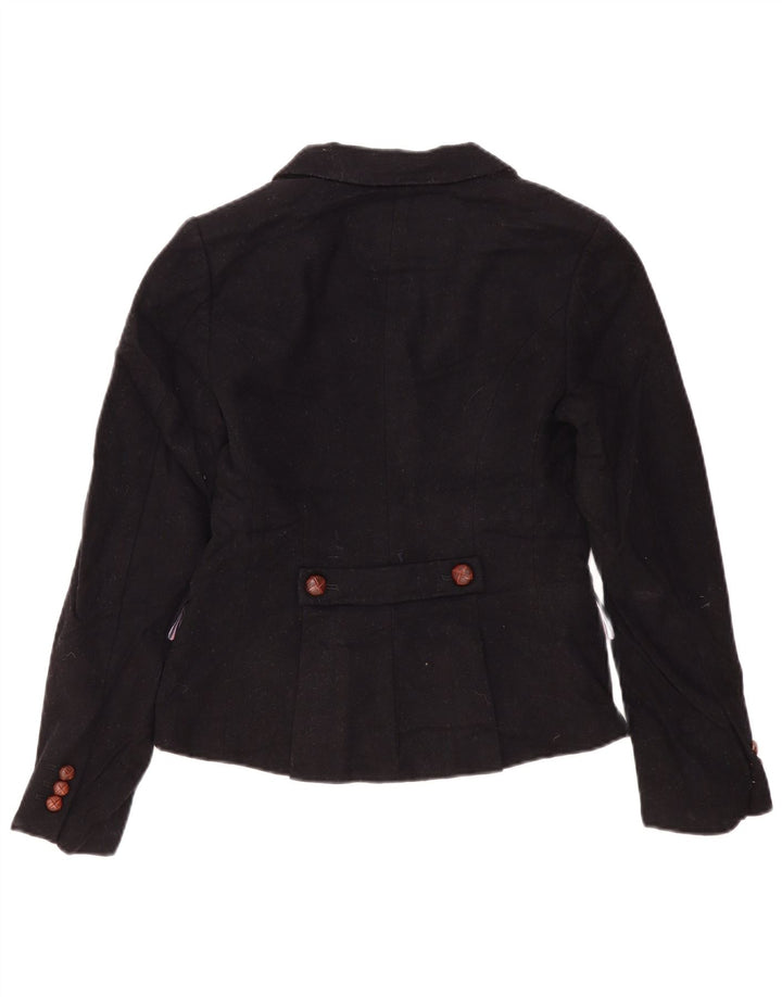 Blazer Jack Wills pentru femei cu 3 nasturi, UK 10, lână neagră mică