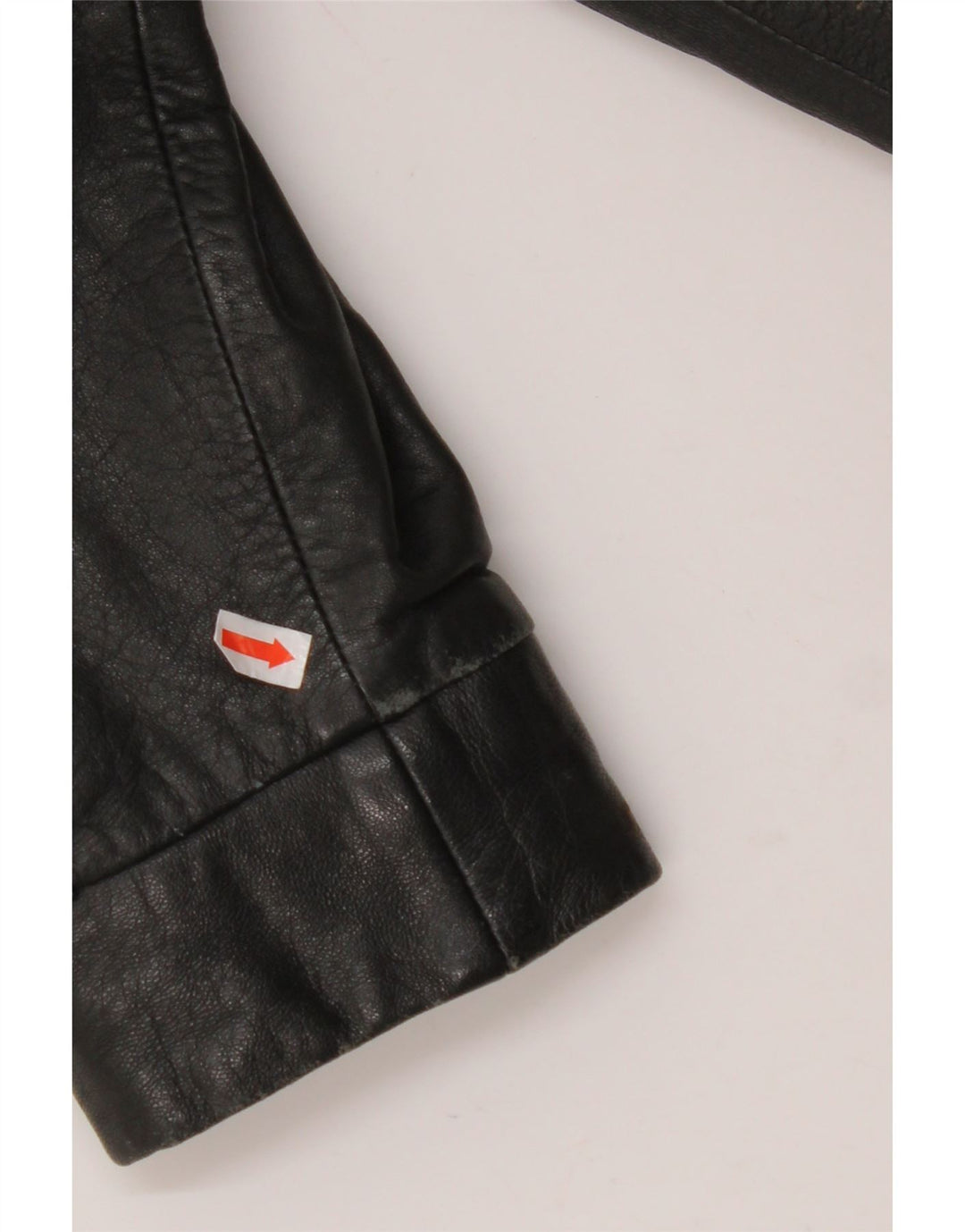 Palton de piele supradimensionat pentru femei VINTAGE IT 40 din piele neagră mică