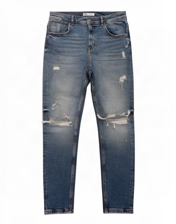 Blugi pentru bărbați slim învechiți Zara EU 40 Medium L31 L26 Bumbac albastru