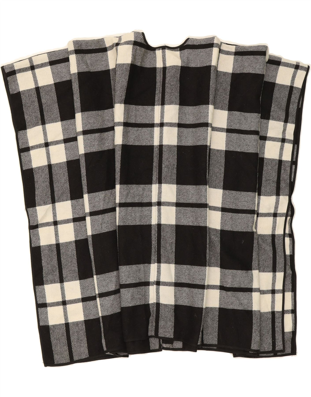 ATMOSPHERE Womens Poncho Jumper UK 10/12 Small Black Check Polyester Vintage Atmosphere and Second-Hand Atmosphere from Messina Hembry 
