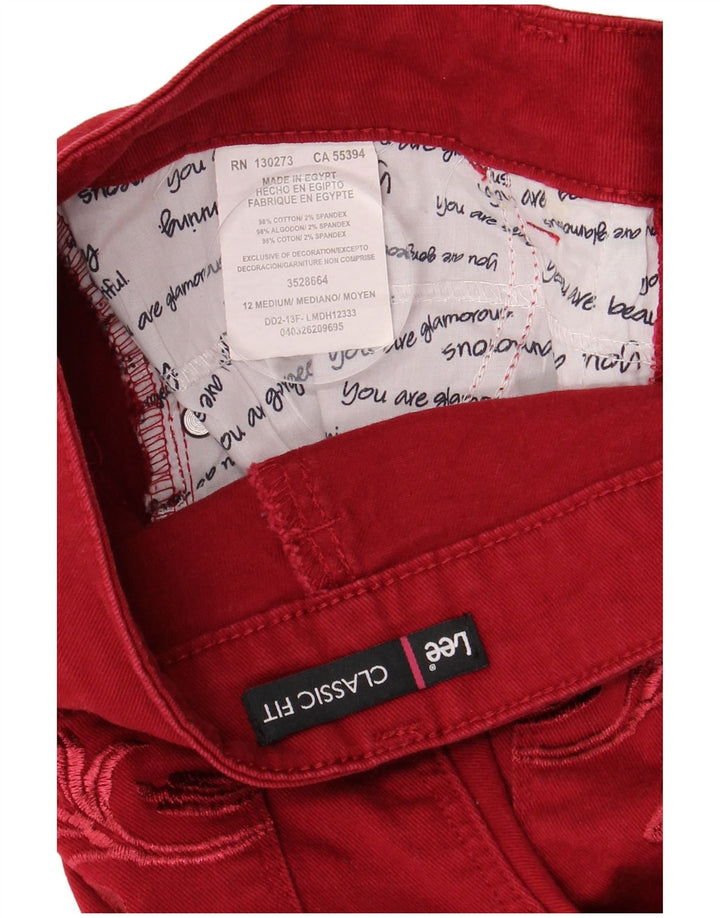 Blugi drepti pentru femei Lee Classic Fit US 12 Large W32 L30 Bumbac roșu