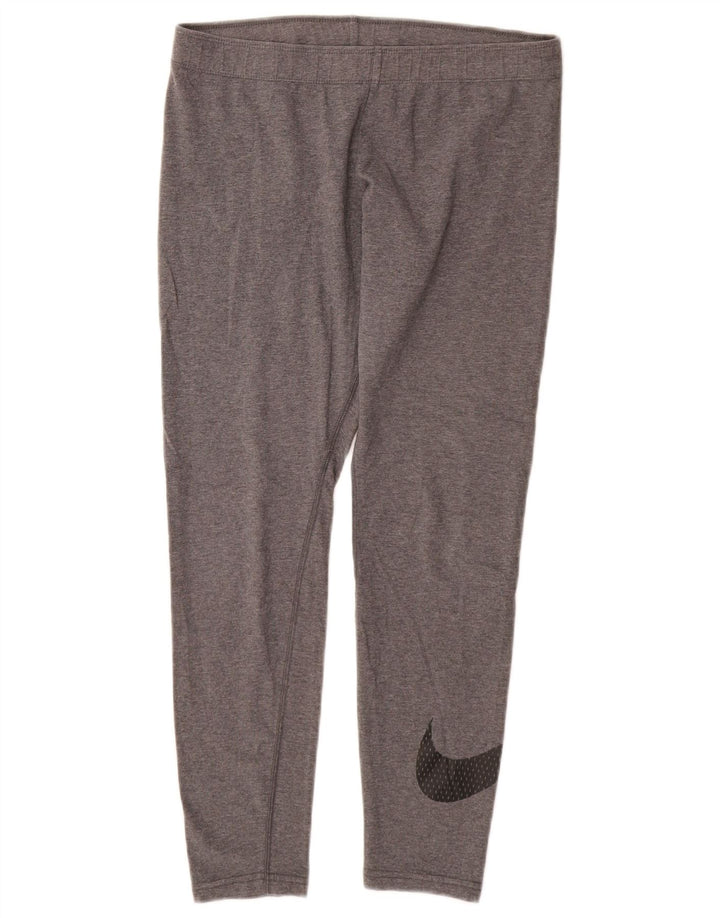 Leggings grafic Nike pentru femei UK 12, bumbac gri mediu