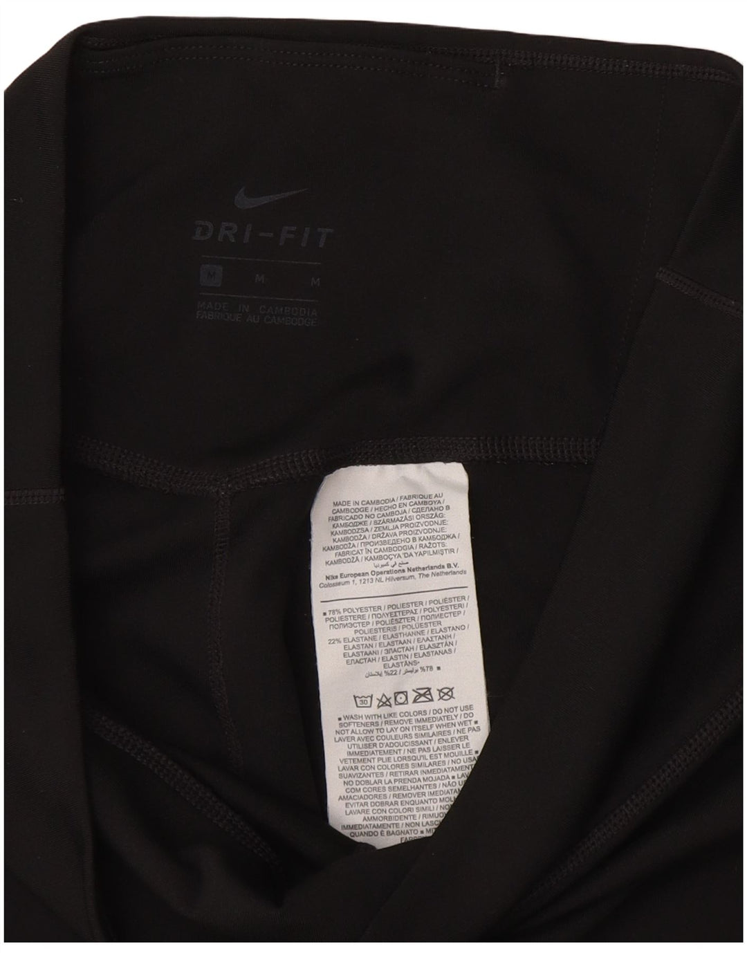 Leggings NIKE Dri Fit Capri pentru femei UK 12 Poliester mediu negru