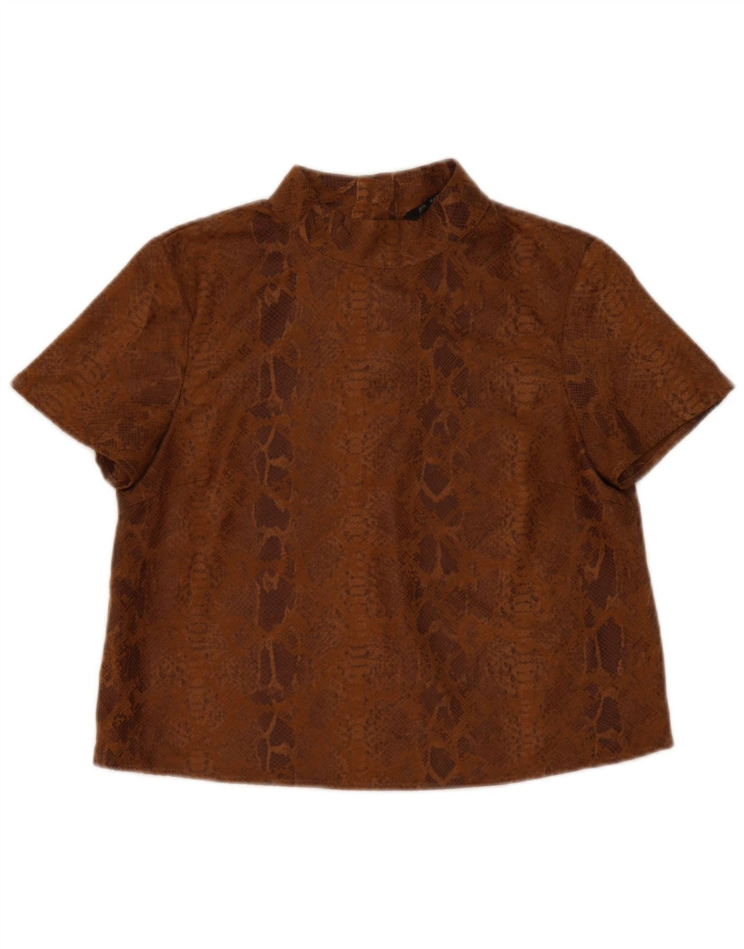 Bluză pentru femei Zara UK 14 Medium Brown Animal Print Poliester