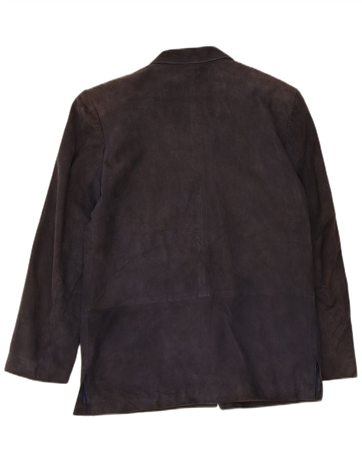 Jachetă pentru femei Trussardi din piele intoarsa cu 2 nasturi IT 44 Medium Bleumarin