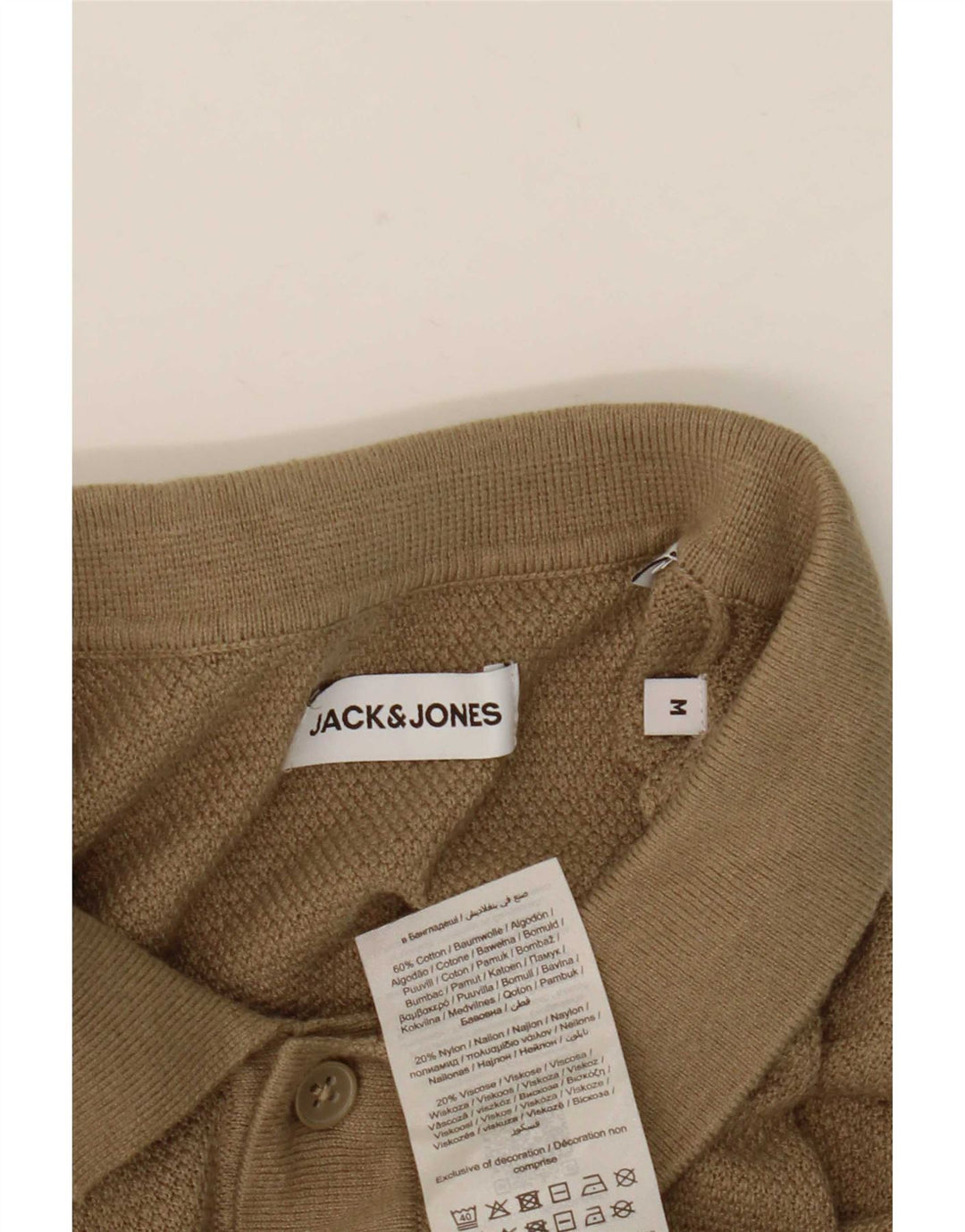 Cămașă cu mânecă scurtă Jack & Jones pentru bărbați, bumbac, bej mediu