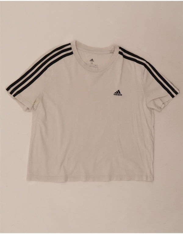 Tricou Crop pentru femei Adidas UK 12/14 Medium White
