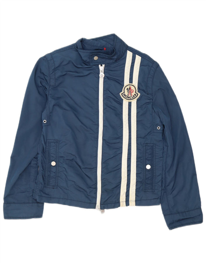 Jachetă de vânt pentru băieți Moncler 13-14 ani, albastru bleumarin, poliester color bloc