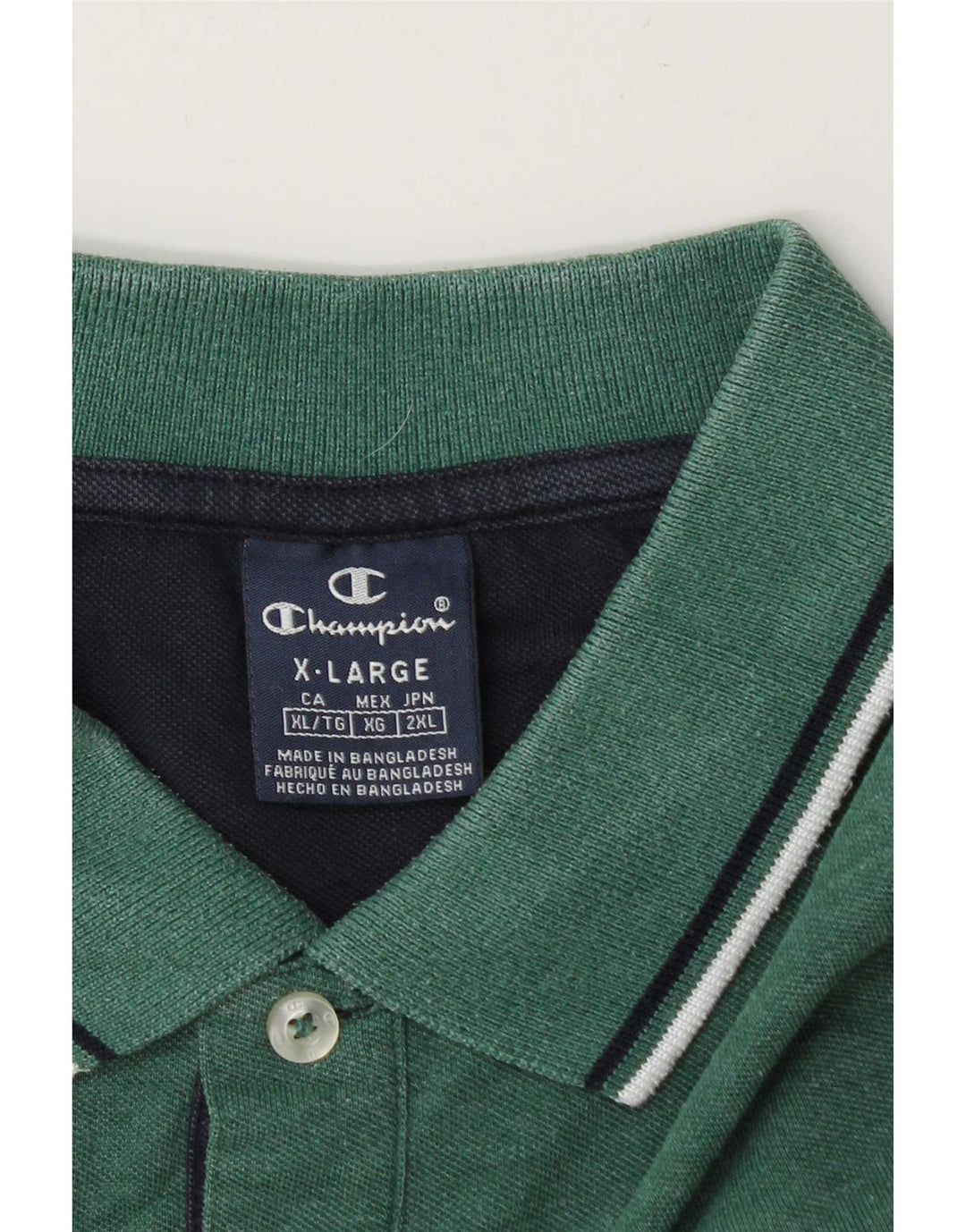 Tricou polo pentru bărbați Champion XL cu dungi verzi