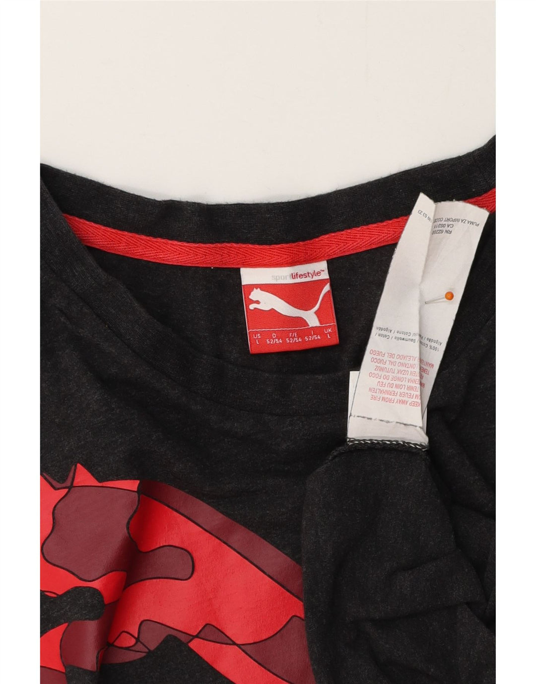 Tricou grafic PUMA pentru bărbați Top mare din bumbac gri