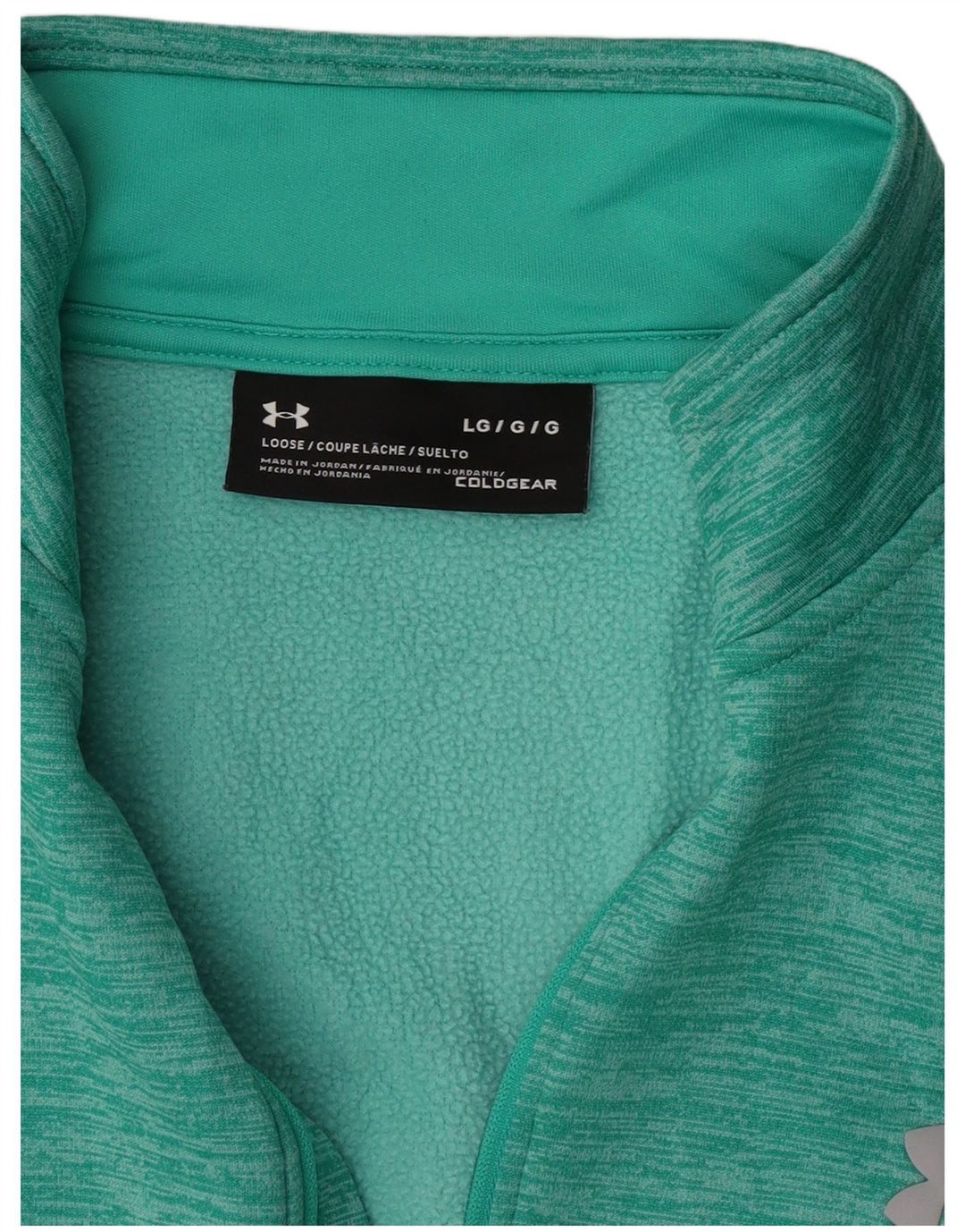 Pulover pentru bărbați Under Armour, cu fermoar, cu gât, mare, turcoaz
