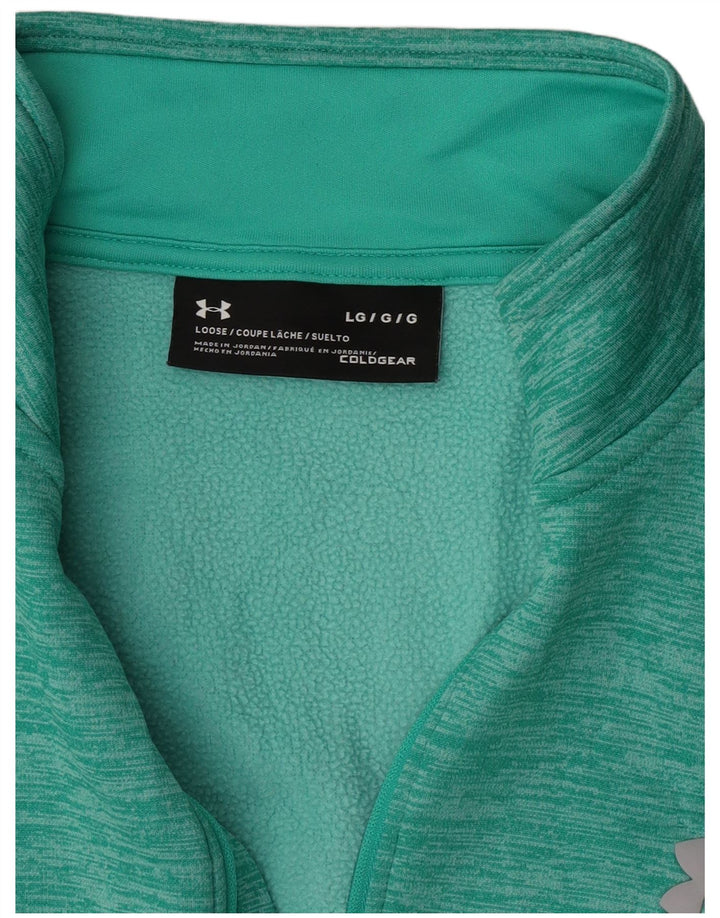 Pulover pentru bărbați Under Armour, cu fermoar, cu gât, mare, turcoaz