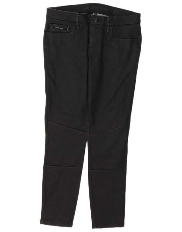 Calvin Klein Pantaloni casual skinny ceară pentru femei L31 L27 bumbac negru