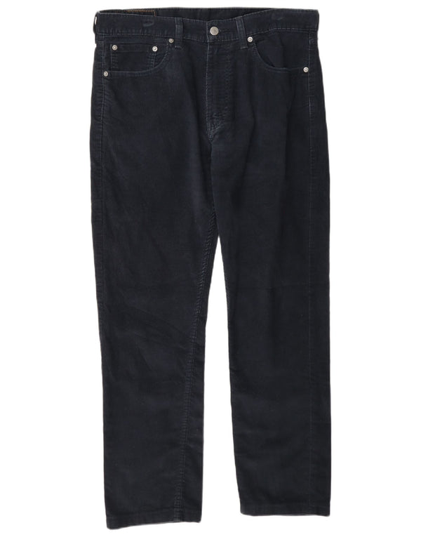 Pantaloni drepti din velur 505 Levi's pentru bărbați W33 L28, bumbac bleumarin
