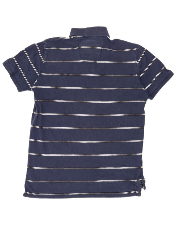 Cămașă polo Abercrombie & Fitch pentru bărbați, bumbac cu dungi XL bleumarin