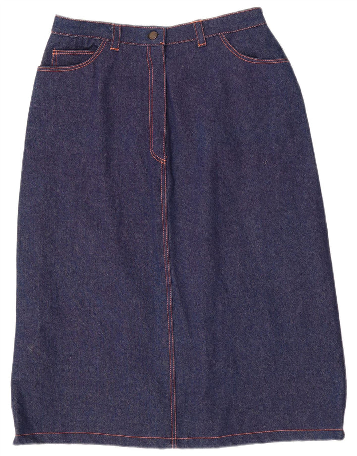 Fusta de blugi vintage pentru femei W31 bleumarin mediu