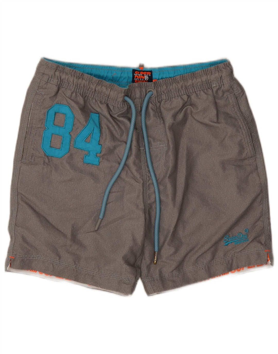 Pantaloni scurți de înot grafic Superdry pentru bărbați, mari, gri, poliester