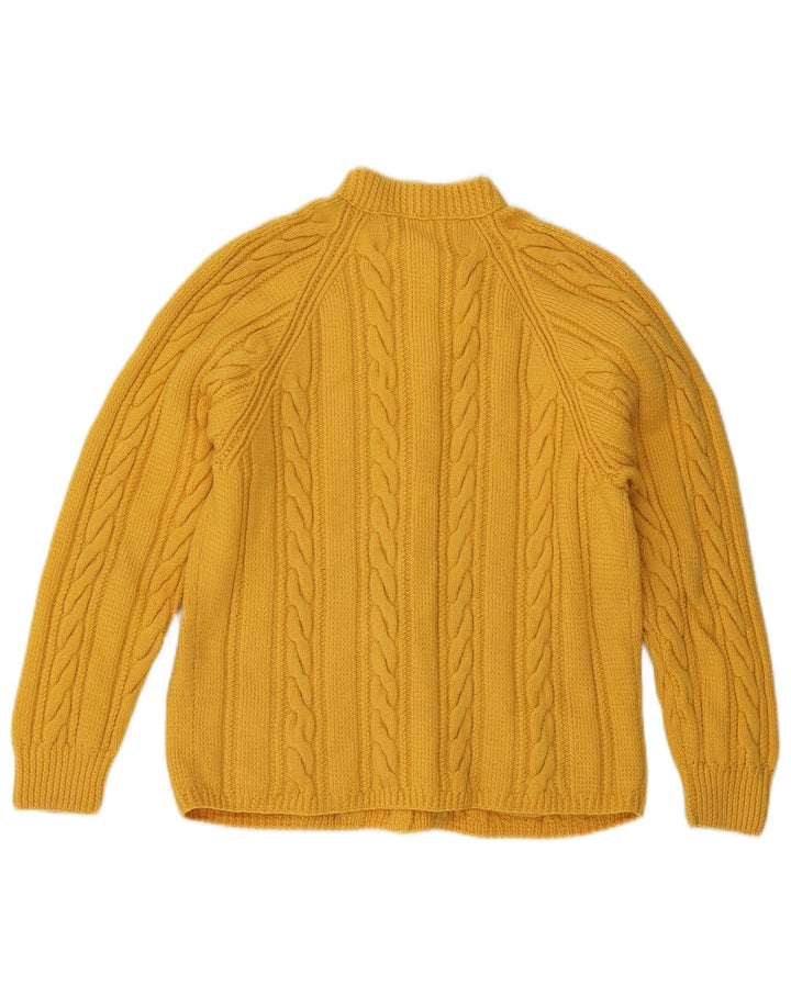 Pulover Cardigan Vintage pentru femei UK 14 Galben mediu