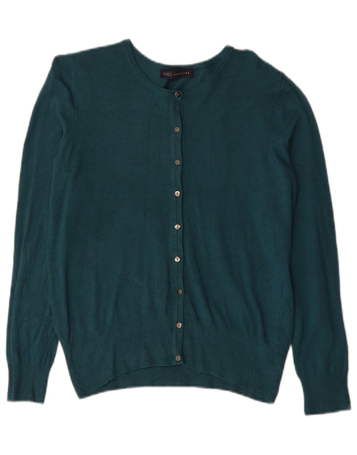 Pulover cardigan pentru femei Marks & Spencer UK 12 Medium Turcoaz Viscose