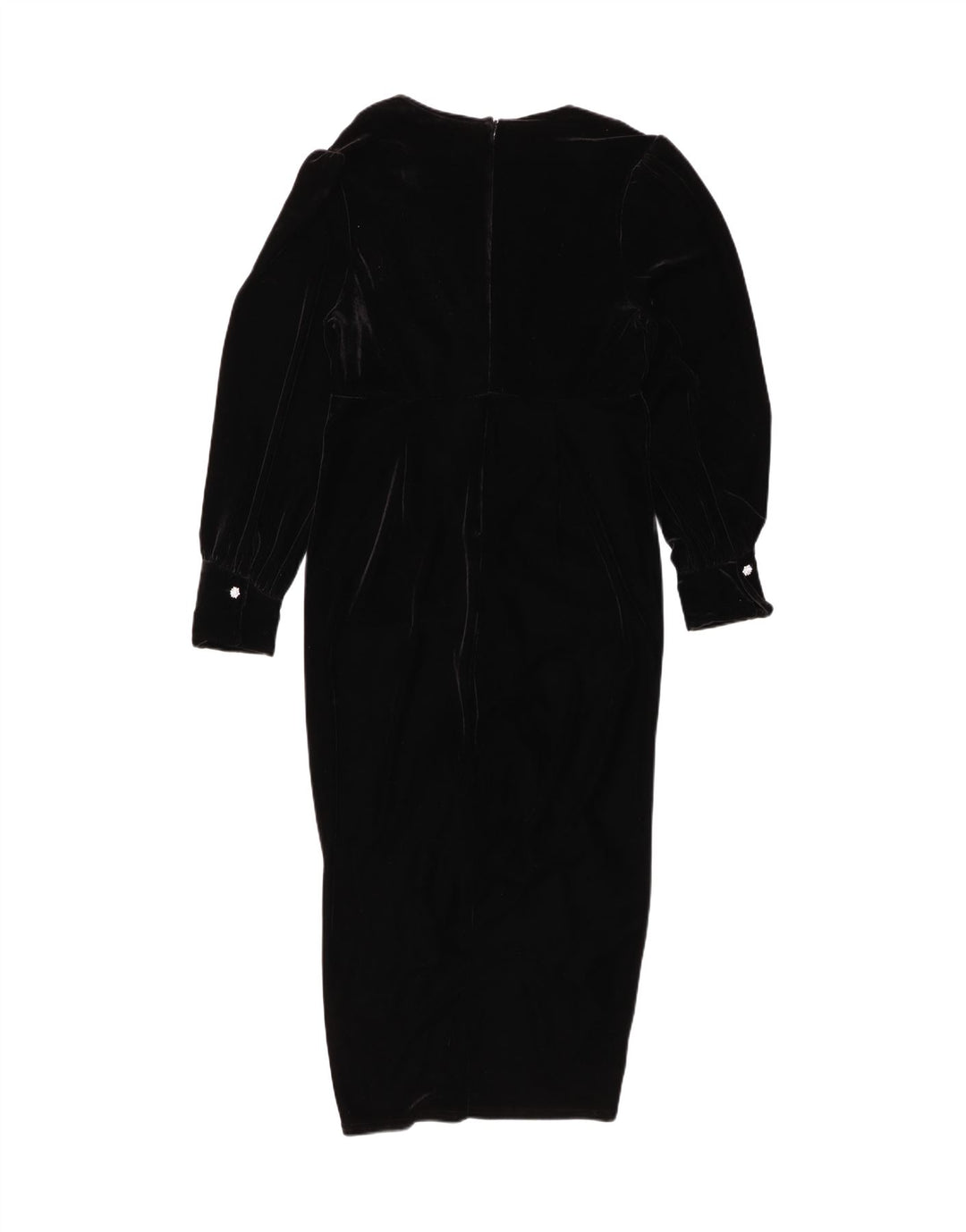 NEXT Rochie bodycon cu mâneci lungi din velur pentru femei UK 12 Poliester mediu negru