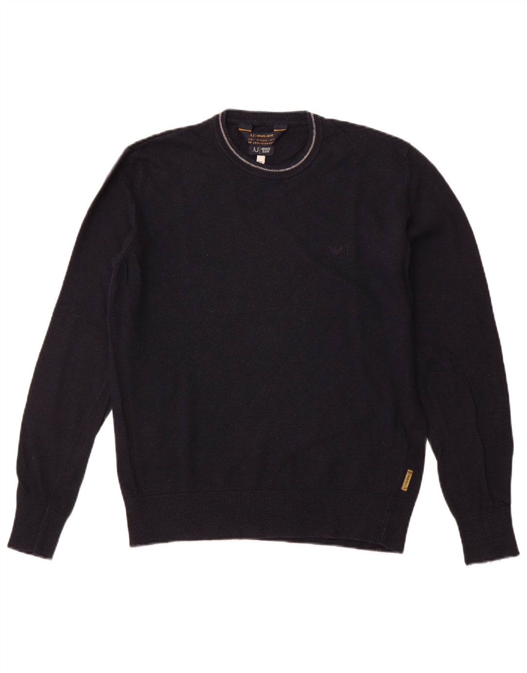 ARMANI JEANS Pulover pentru bărbați cu gât crew, viscoză, albastru, mediu