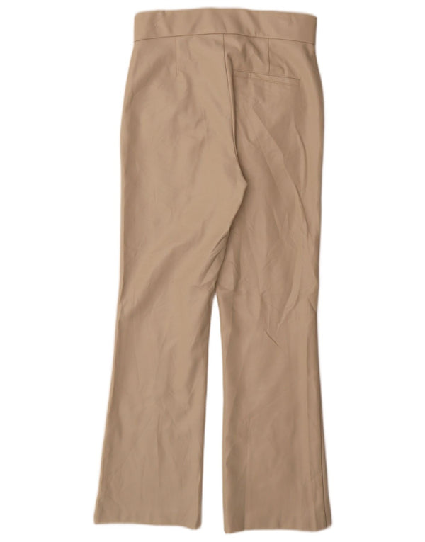 Pantaloni din piele artificială cu talie înaltă Zara pentru femei Mici W26 L27 Bej
