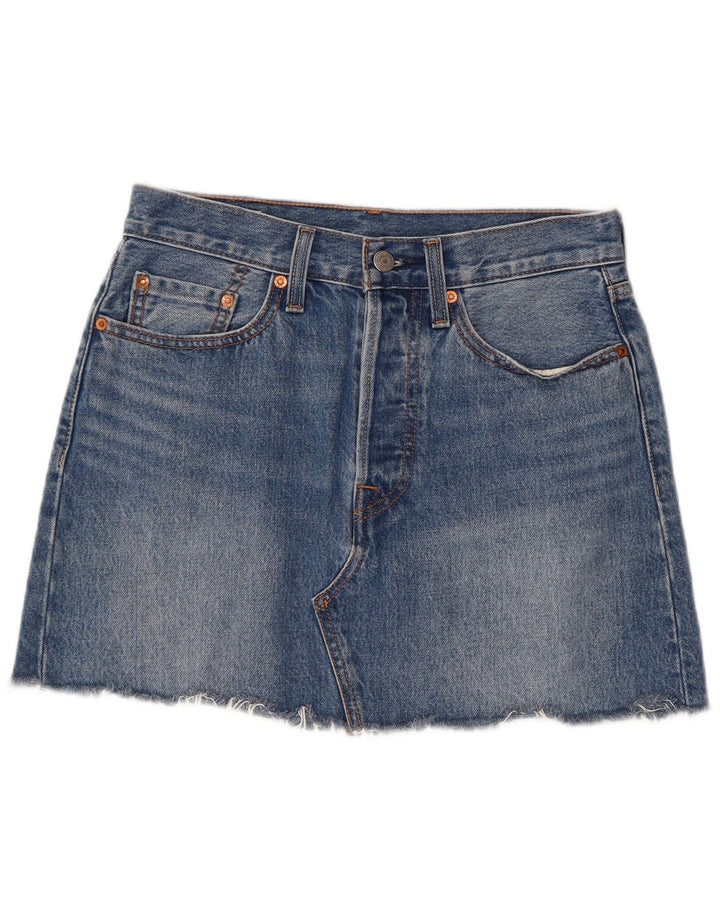 Fusta Mini denim Levi's W27 Small Blue Bumbac