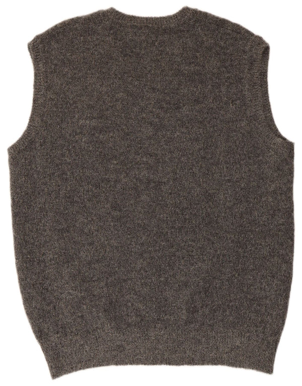 CORNELIANI Vesta Barbati Tank Top 2XL Lână Gri Alpaca