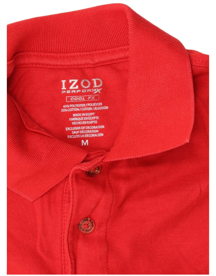 Tricou polo cu mânecă lungă pentru bărbați Izod Poliester roșu mediu
