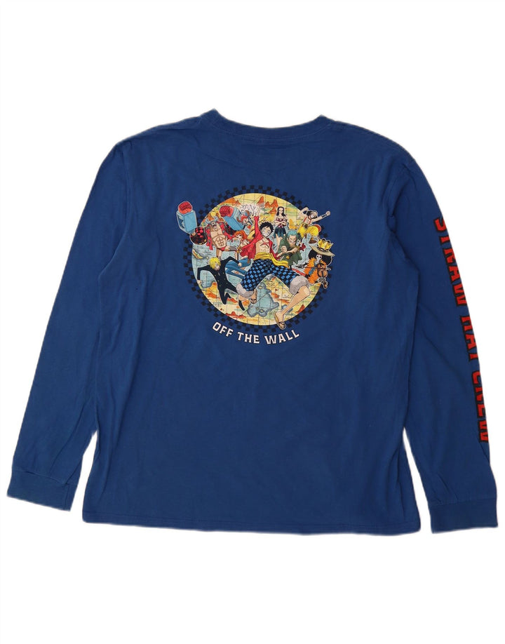 VANS Băieți Pălărie de Paie Crew Graphic Top Mânecă Lungă 14-15 Ani XL Albastru