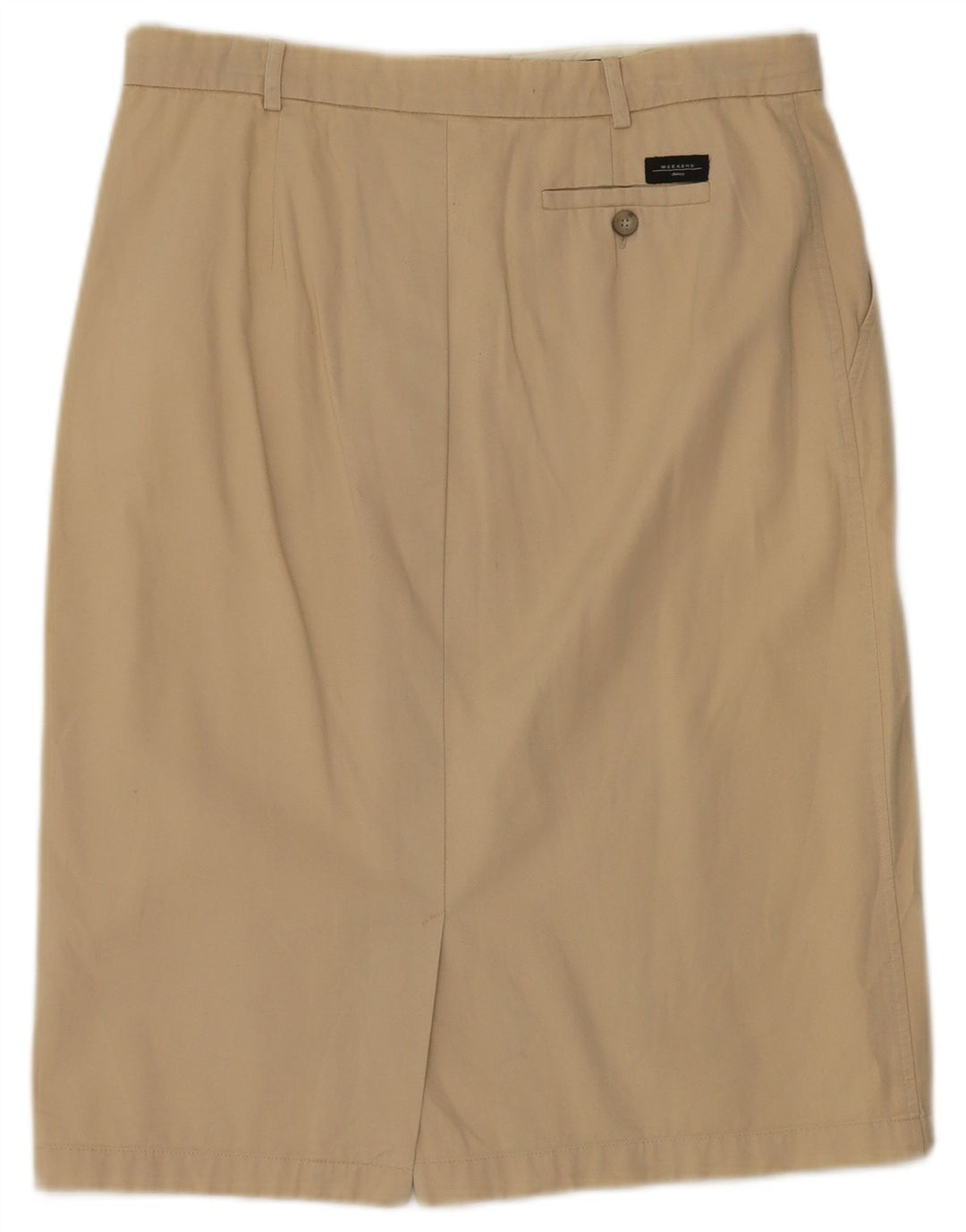 Fusta dreaptă de weekend pentru femei Max Mara UK 14 mare W32 bumbac bej