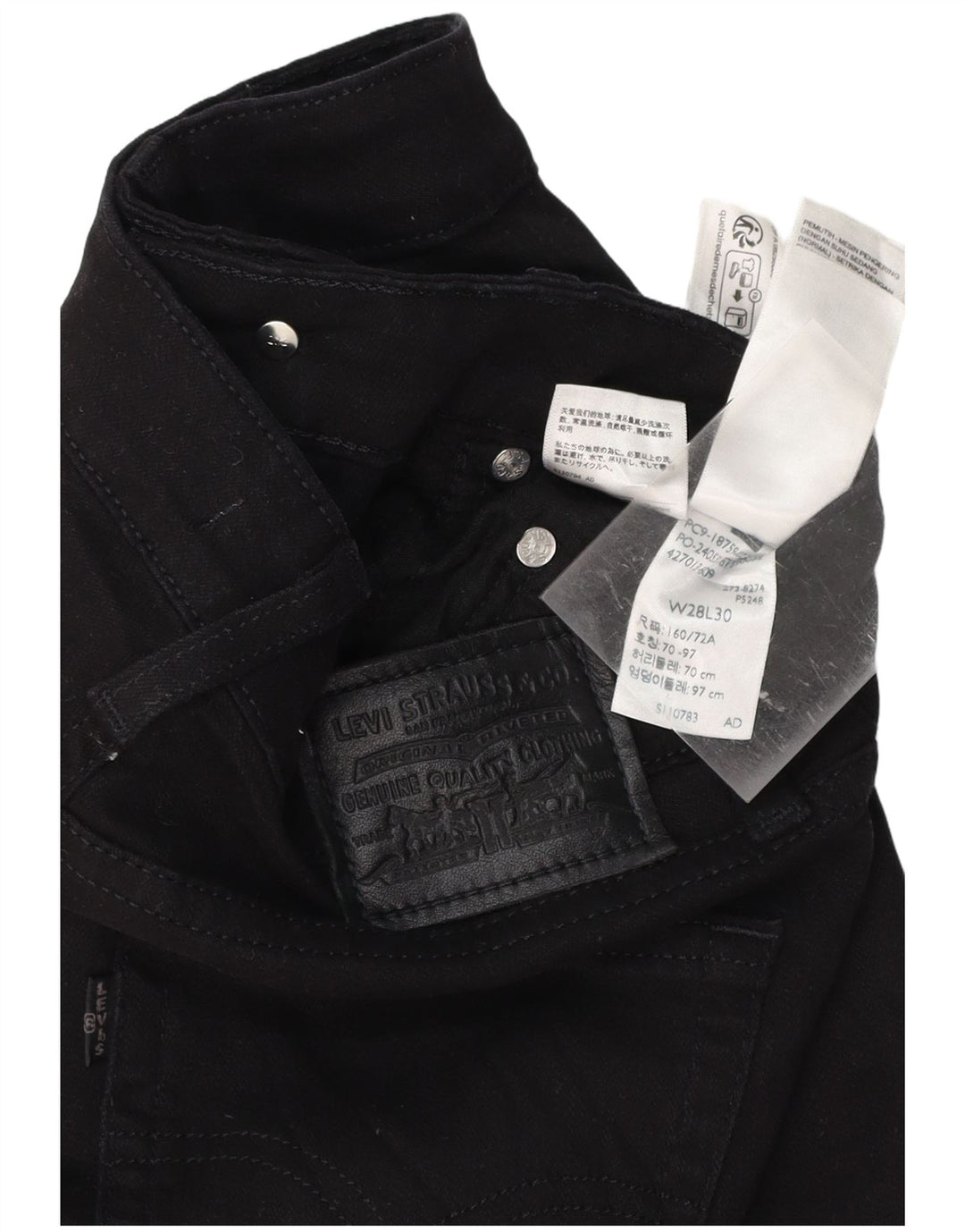 Blugi bootcut cu talie mare LEVI'S 725 pentru femei W28 L30 bumbac negru