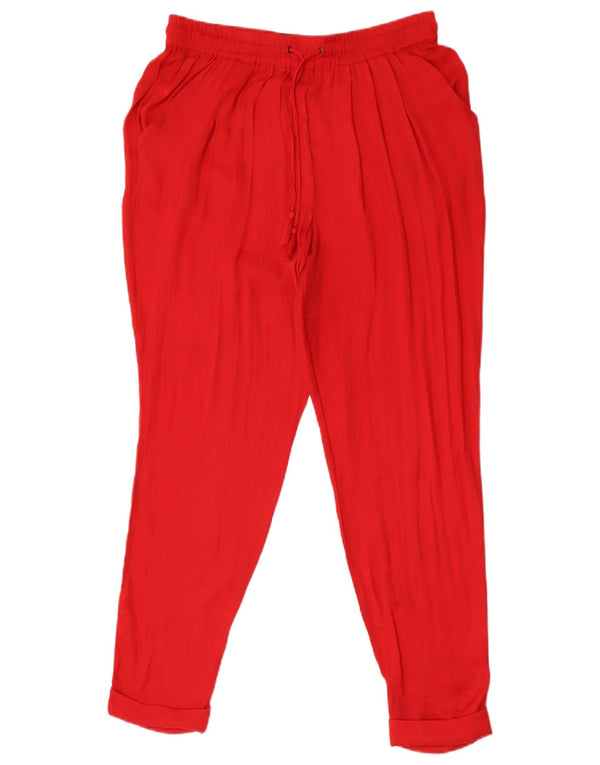 Pantaloni tăiați Trafaluc pentru femei Zara UK 12 Medium W28 L26 Red