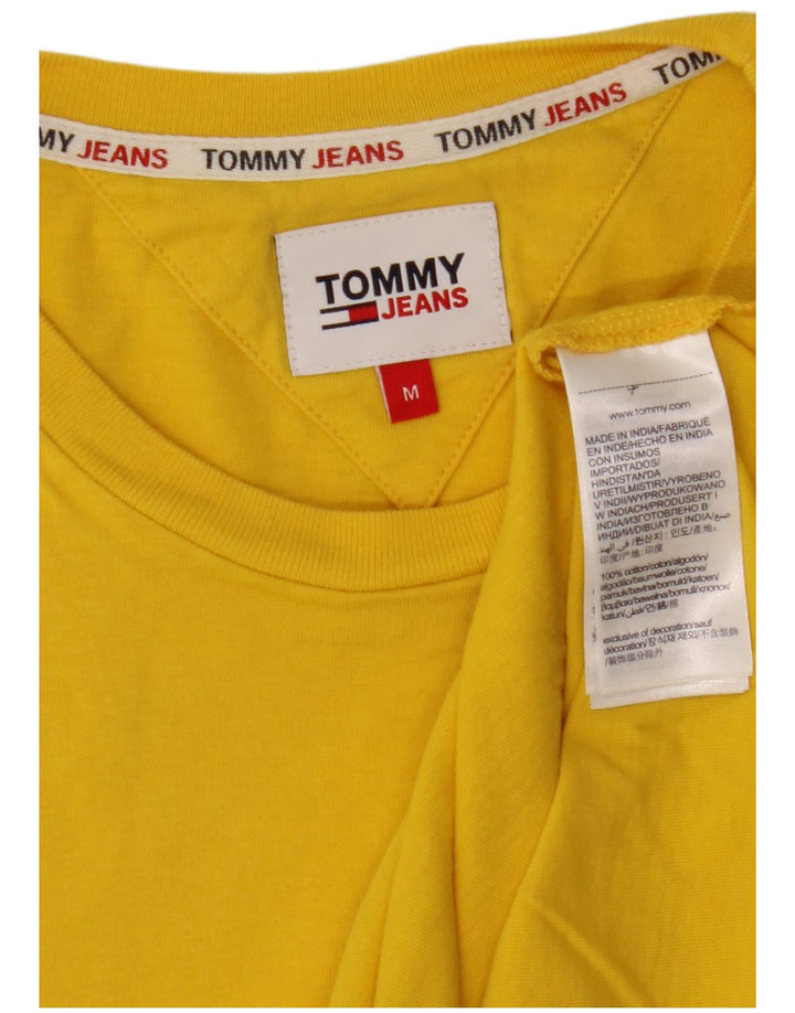 TOMMY HILFIGER Mens T-Shirt Top Medium Yellow Cotton