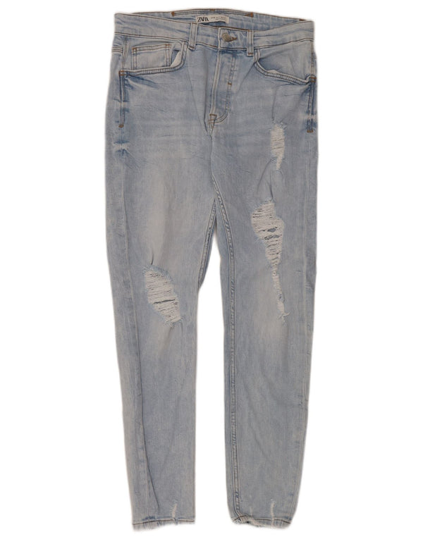 Blugi skinny distressed pentru femei Zara EU 40 Medium L31 L30 Bumbac albastru