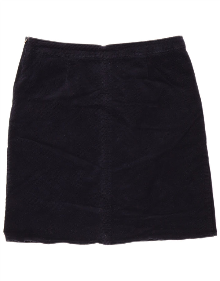 WHITE STUFF Fusta de velur pentru femei UK 12 Medium W34 Bumbac bleumarin