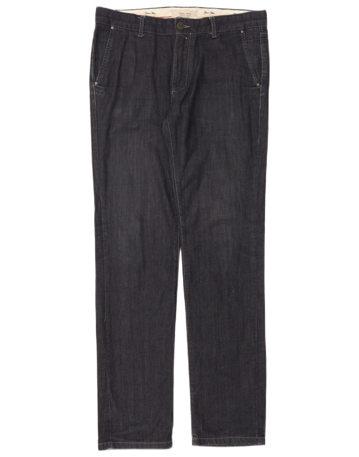Blugi drepți pentru bărbați Zara EU 40 Medium W31 L34 Bleumarin