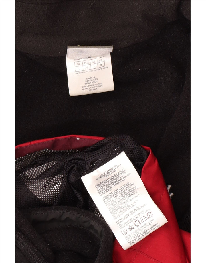 JACK WOLFSKIN Jachetă de ploaie cu glugă pentru femei UK 16, mare, roșu