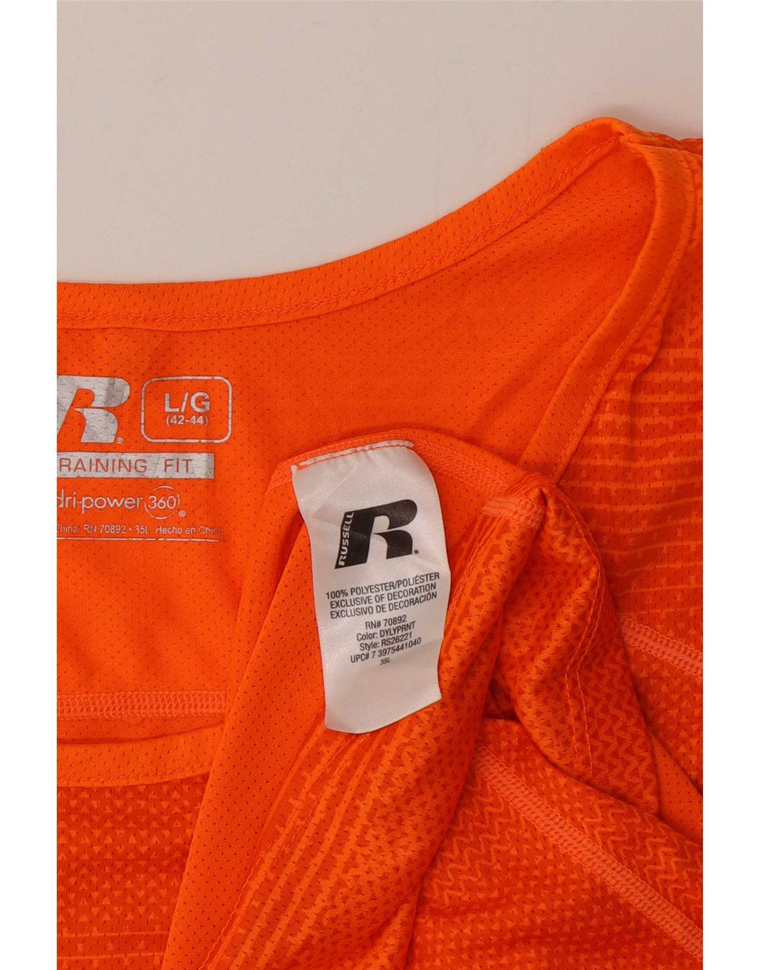 Vest Vest Top pentru bărbați Russell Athletic UK 42/44 Poliester mare cu dungi portocalii