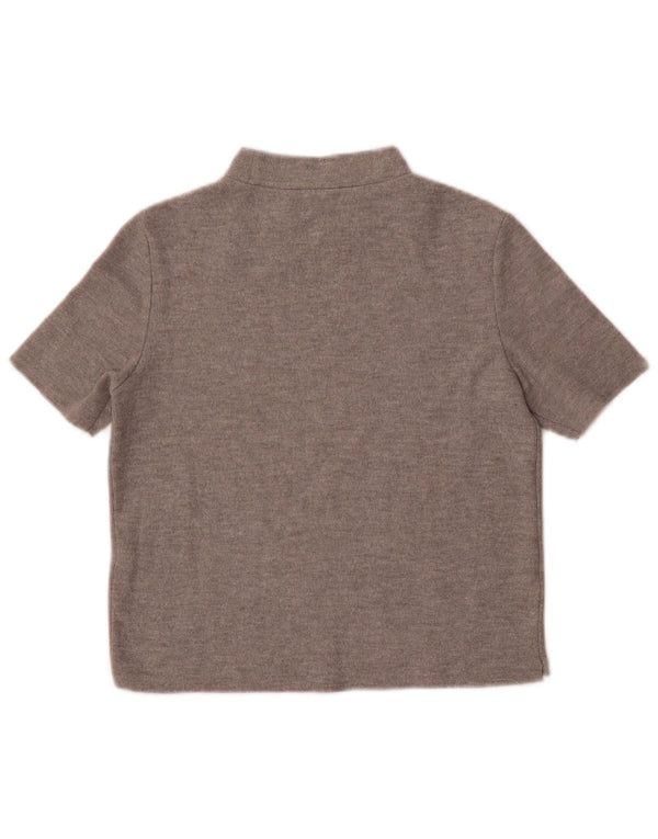 Zara Womens Trafaluc Crop T-Shirt Top UK 10 Small Grey Polyester