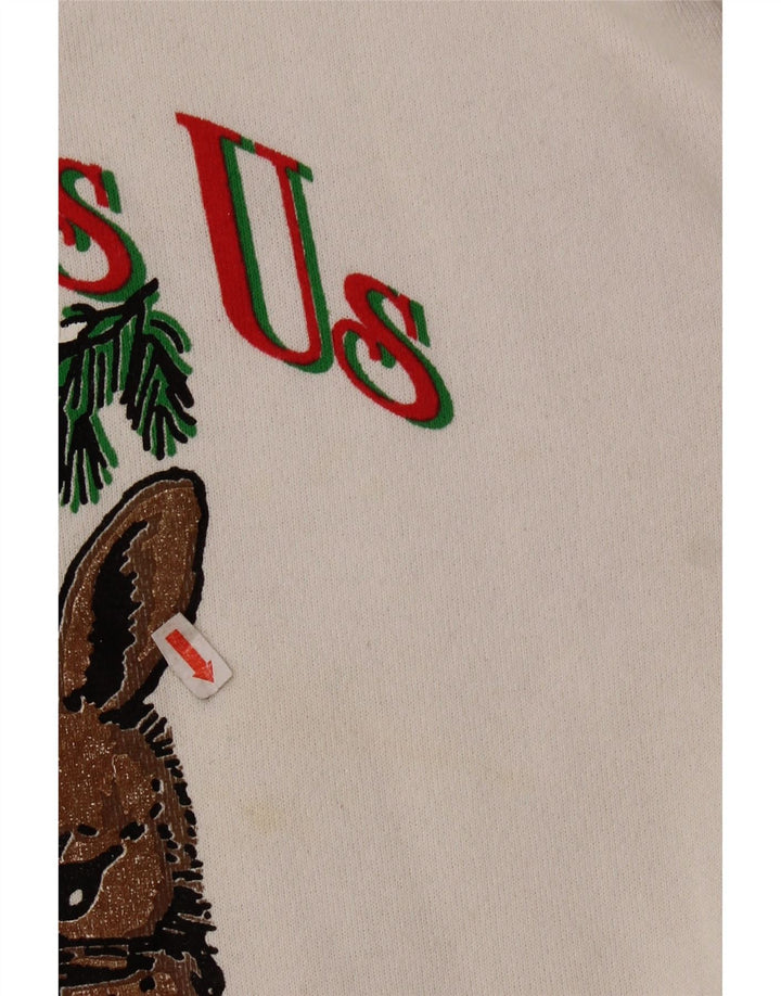 TULTEX Pulover cu grafic pentru femei UK 16 Bumbac alb mare