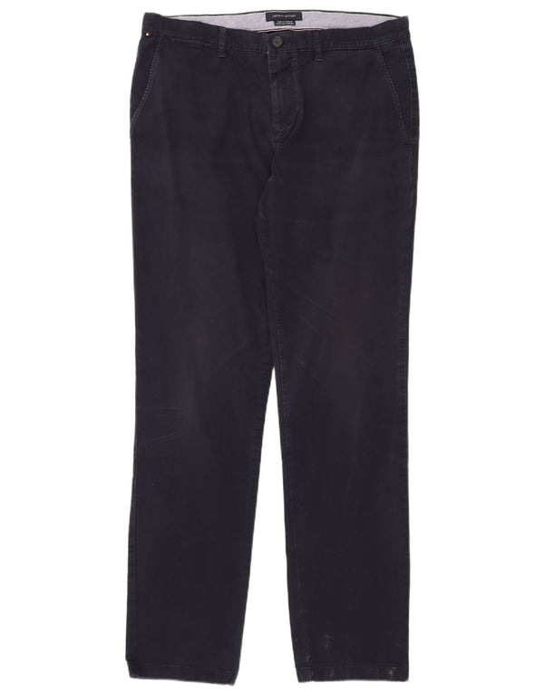 Tommy Hilfiger Mens Slim Fit Chino Trousers W34 L34 Navy Blue