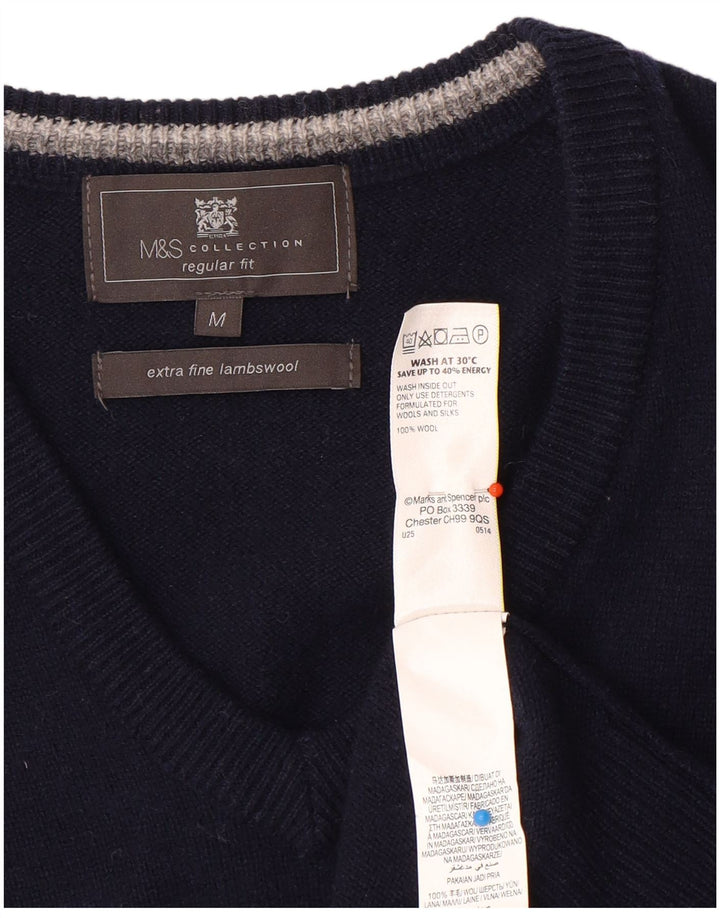 Marks & Spencer Mens Regular Fit Vest Tank Top Lână medie bleumarin