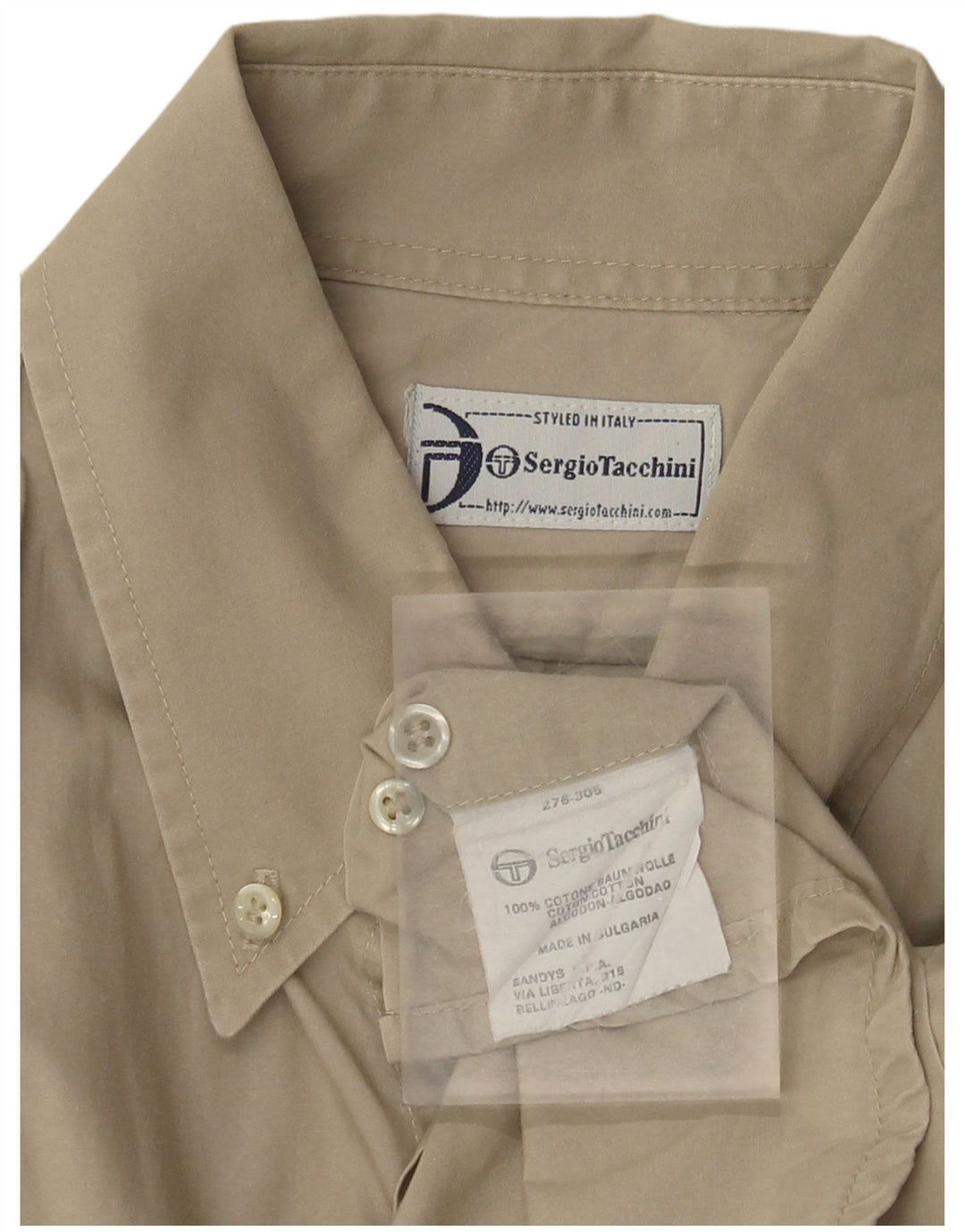 Cămașă cu mânecă scurtă pentru bărbați Sergio Tacchini, bumbac kaki mare