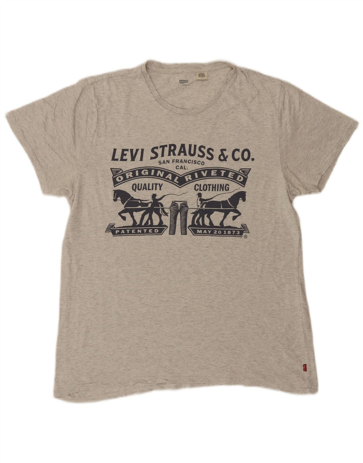 Tricou grafic pentru bărbați LEVI'S Top mare bumbac gri