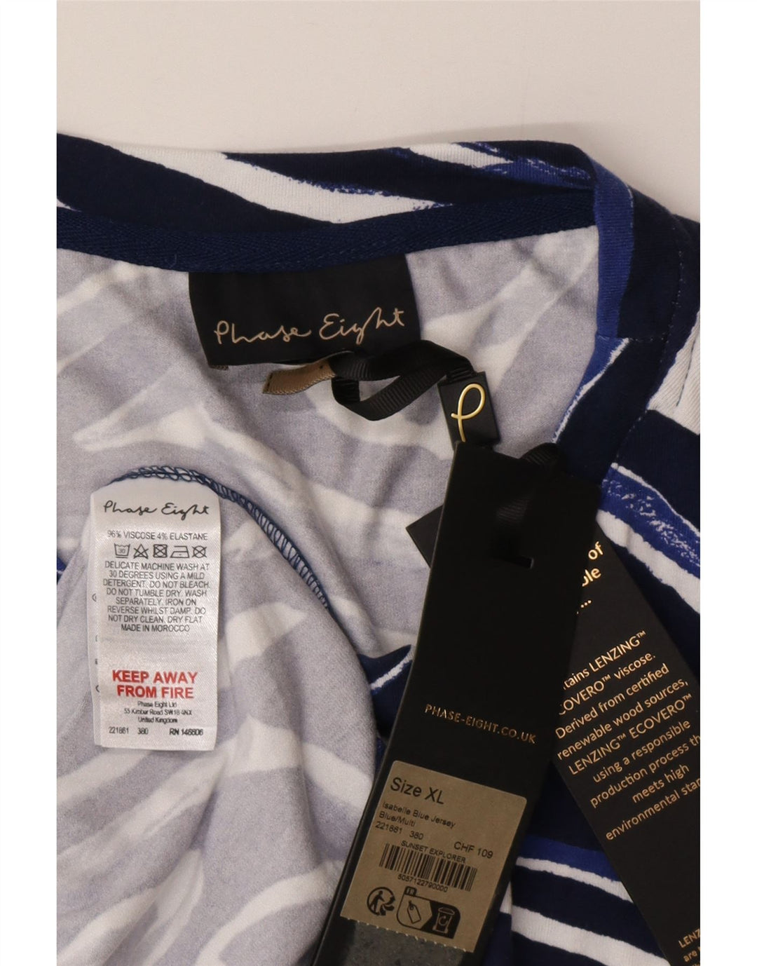 Rochie schimbătoare pentru femei Phase Eight UK 18 XL Blue Geometric Viscose