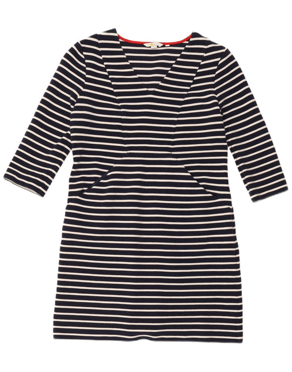 Rochie Boden pentru femei cu mâneci 3/4, UK 14, bumbac cu dungi, albastru marin mediu