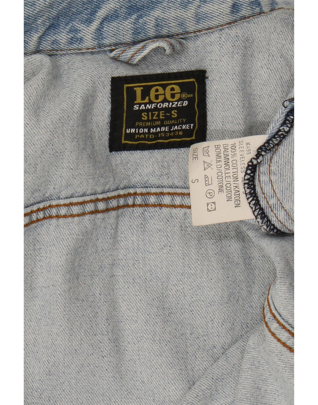 Gilet pentru bărbați Lee din denim UK 36 mic, albastru, bumbac