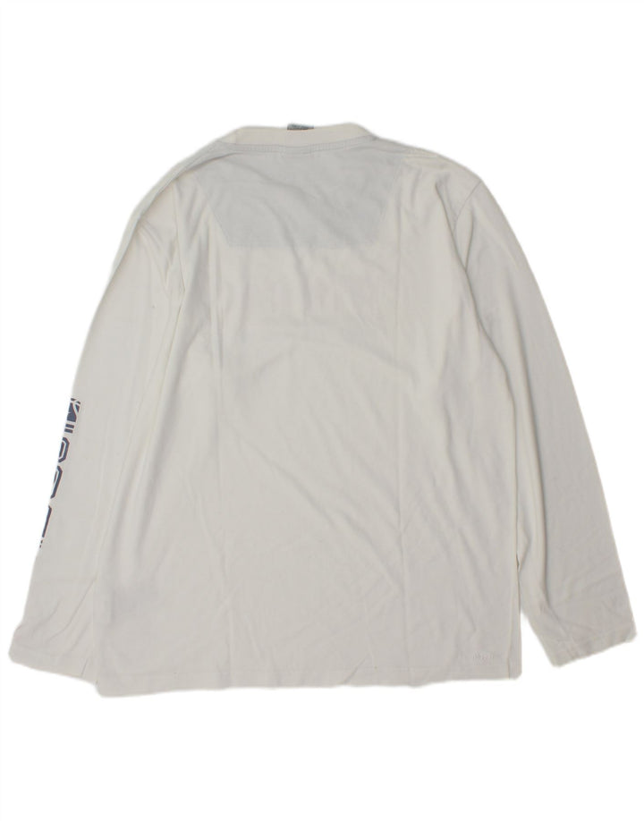 Top grafic Nike cu mânecă lungă pentru bărbați UK 39/41, bumbac alb mediu